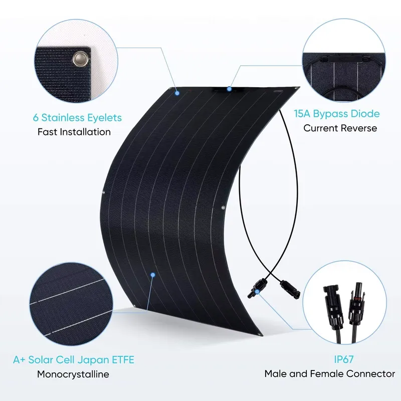 ألواح شمسية مرنة خفيفة الوزن ب - مراجعة Solar Panel Monocrystalline وسعره