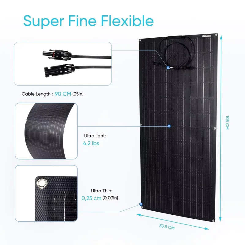 ألواح شمسية مرنة خفيفة الوزن ب - مراجعة Solar Panel Monocrystalline وسعره