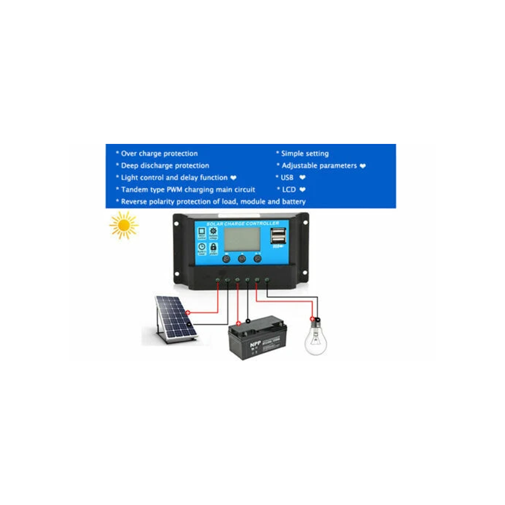 منظم شحن شمسي PWM 20A 12/24V م - مراجعة Pwm Charge Controller وسعره