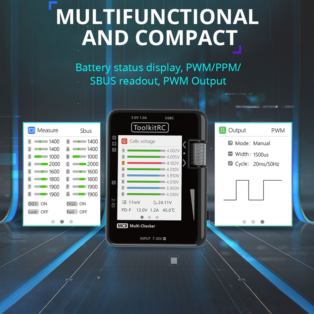 جهاز فحص البطاريات ToolkitRC M - مراجعة Pwm Charge Controller وسعره